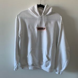 Gildan hoodie size medium pink patch ‘GOODBOY’